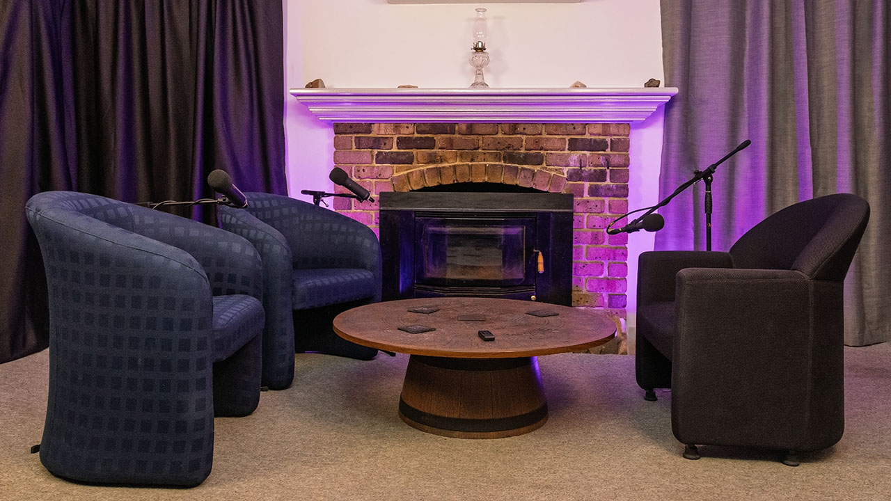 Interview space for 2 guests and one host